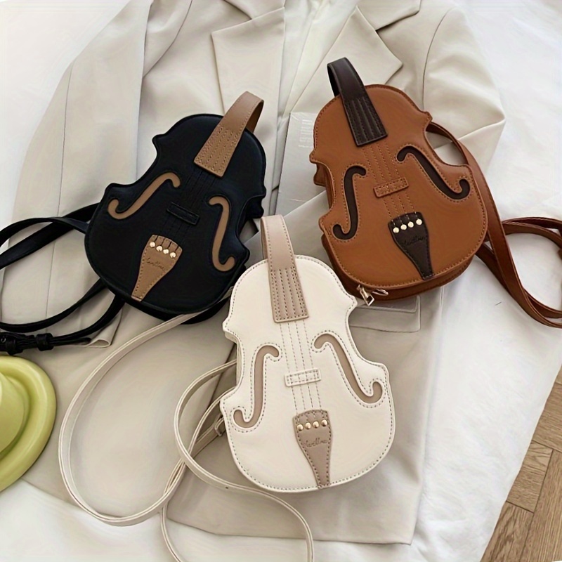 

Elegant Vintage Violin Backpack, Pu Leather, Music-themed Daily Use Rucksack For Women
