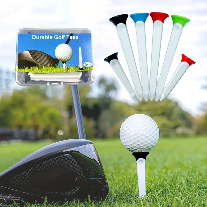 

8pcs Reusable Rubber Cup Golf Tees, In Handy Plastic Box, Plastic Golf Tees