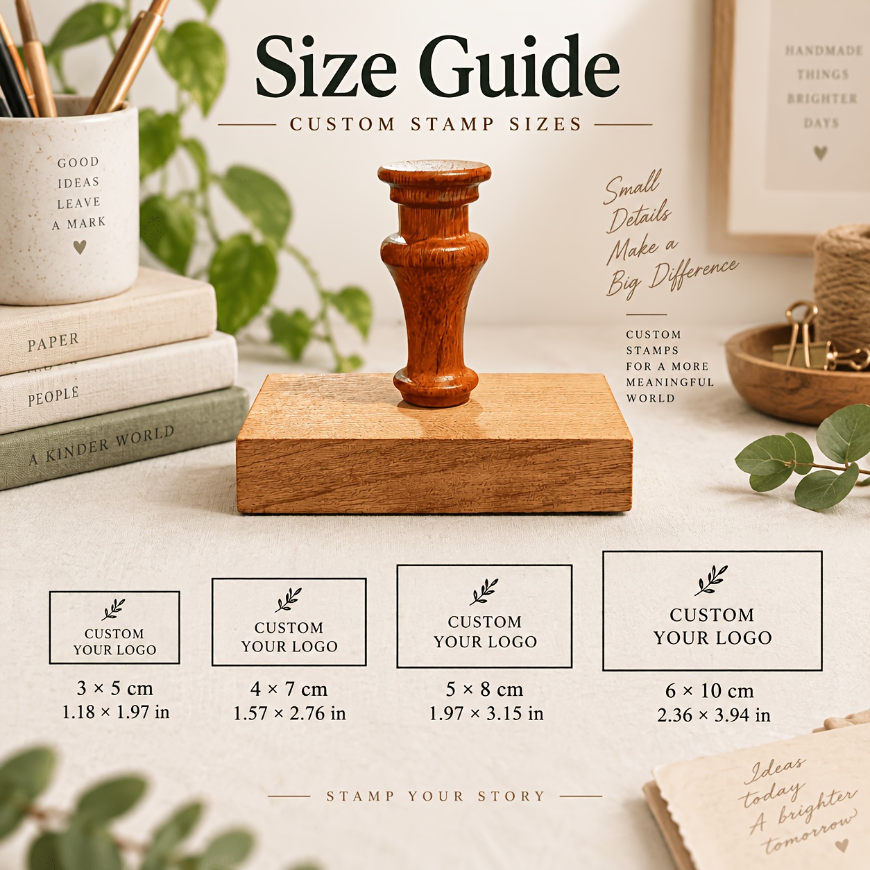 TEMU Custom Round Wooden Stamp With A New Wooden Handle, Rectangular Size, Without An Ink Pad. Custom Logo Design Available From Provided Images.