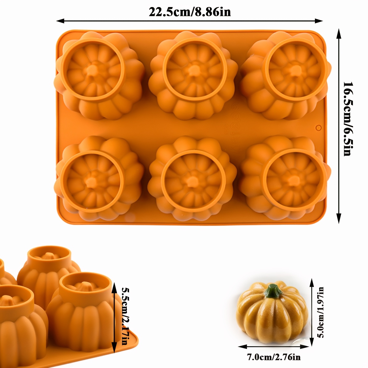 TEMU Halloween Pumpkin Mold Silicone Cake Mold Mousse Mold Pumpkin Cup-cake Shaped Baking Mold, 3d Used To Make Cakes, Mousse, Cake Cups, Halloween