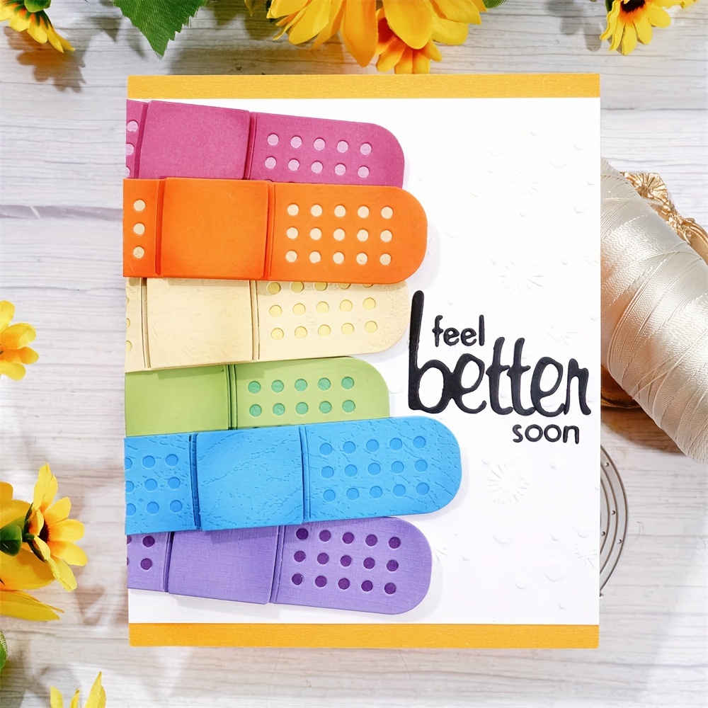 

Feel Better Soon Die-cuts For Scrapbooking, Metal Cutting Dies For Diy Crafts, Card Making Supplies, Party And Wedding Decorations - No Electricity Or Battery Needed, Feather-free