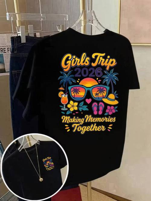 item picture front and back shortsleeve tshirt trip 2026 fashion print womens spring and summer trendy print tshirt fashionable and trendy item