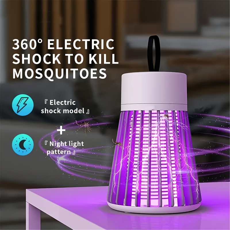 Lampe Tue-moustiques LED électrique – Attrape Insectes Volants – Rechargeable Et Silencieuse