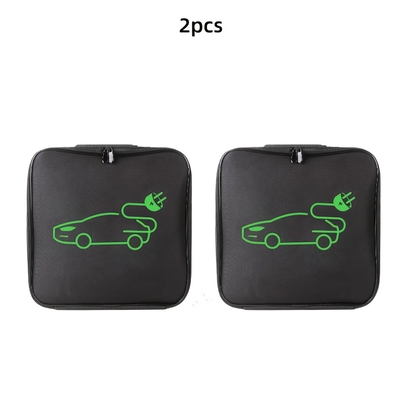 TEMU 2pcs Universal Ev Charger Cable Storage Bag, Large Capacity Charging Cable Organizer For Electric Vehicles, Fits Charging Cable & Charging Gun,