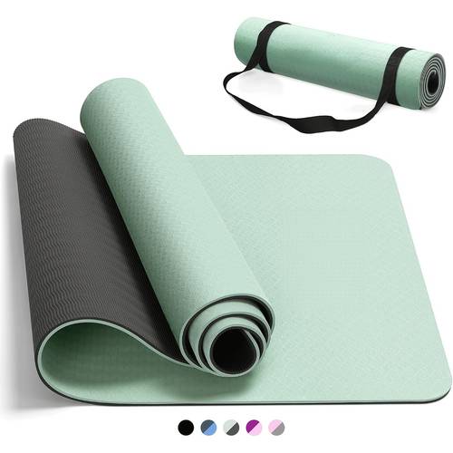 for yoga mat for women men extra thick for yoga mat non slip 72 x 24 tpe for yoga mats workout mat with carrying strap for yoga pilates and floor exercises