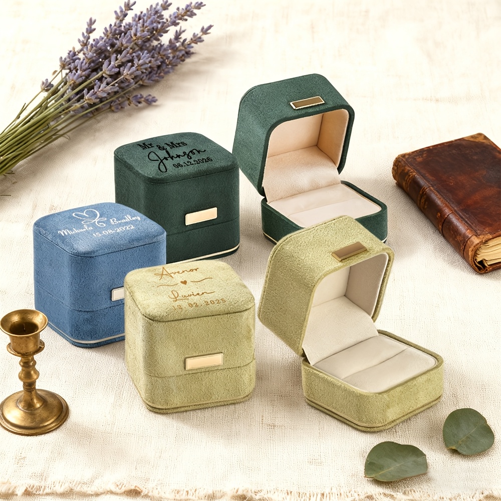 Personalized Luxury Plush Velvet Ring Box