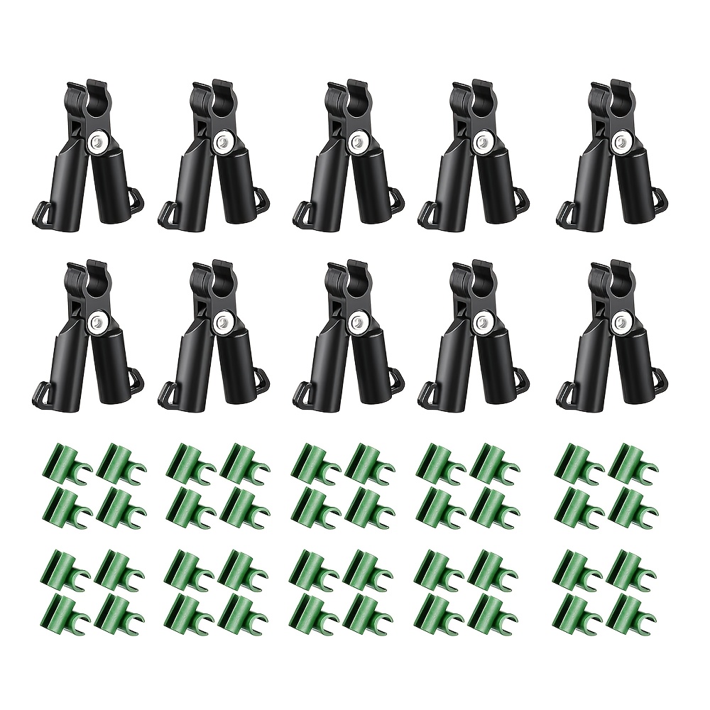 E-shop 30 Stück 11mm/16mm Verstellbare Pflanzenstützen-Verbinder Clip Kunststoffverbinder Stäbe Garten Kunststoff A-Typ Verbindungsschließe Clip für