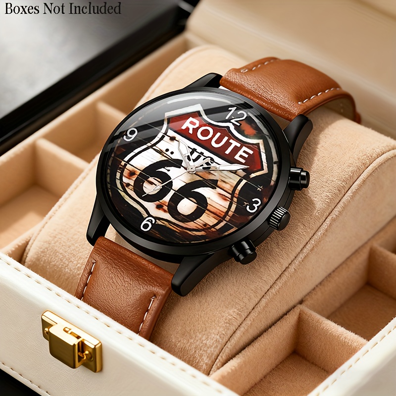 Image of Casual Quartz Watch, Precise Men's Wristwatch, Pu Strap, Battery Powered, Electronic Movement, Display – Casual For Daily Wear, Perfect Gift For Dad, Boyfriend, On Father's Day