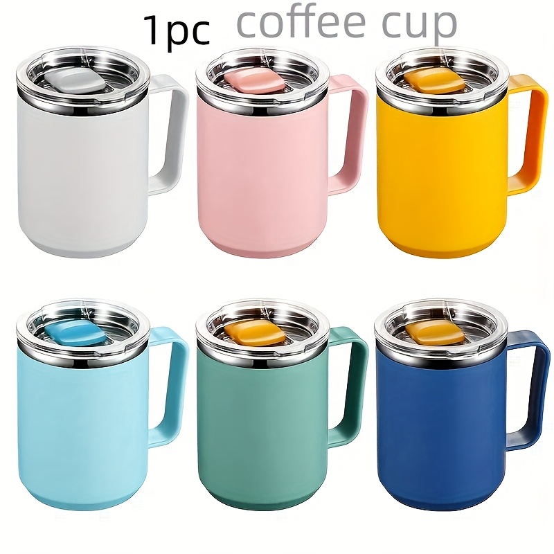 

1pc Stainless Steel Insulated Coffee Mugs With Handles And - Vacuum, Lightweight & Pvc-free, Ideal For Office, Outdoor, Back To School Supplies