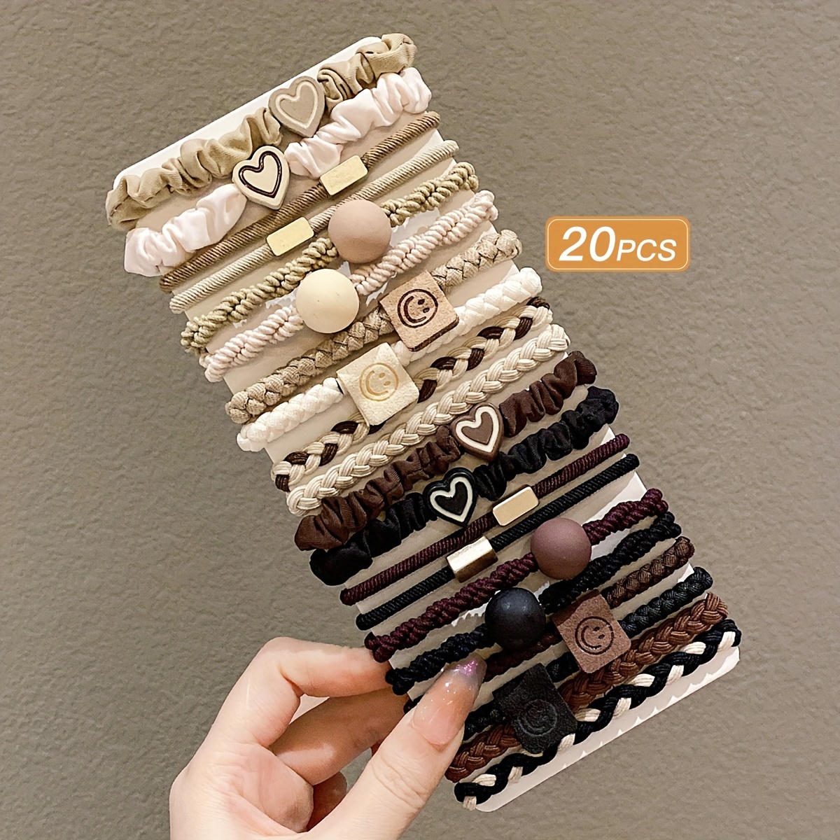 TEMU 5/20pcs Of Women's Colorful Vintage Easy Hair Ties That Are Hair, And Versatile