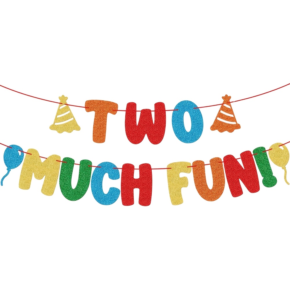 TEMU 1 Set Dos Fun 2º Banner Colorido con , Decoraciones para de , Suministros para Decoración de Banner de de