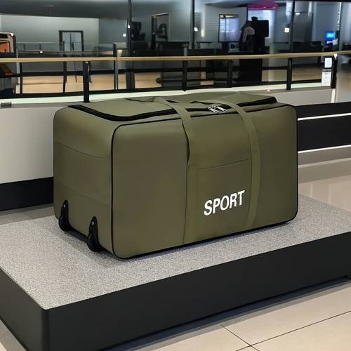 extra large oxford fabric travel bag with folding wheels ideal for photography camera gear moving work overnight trips