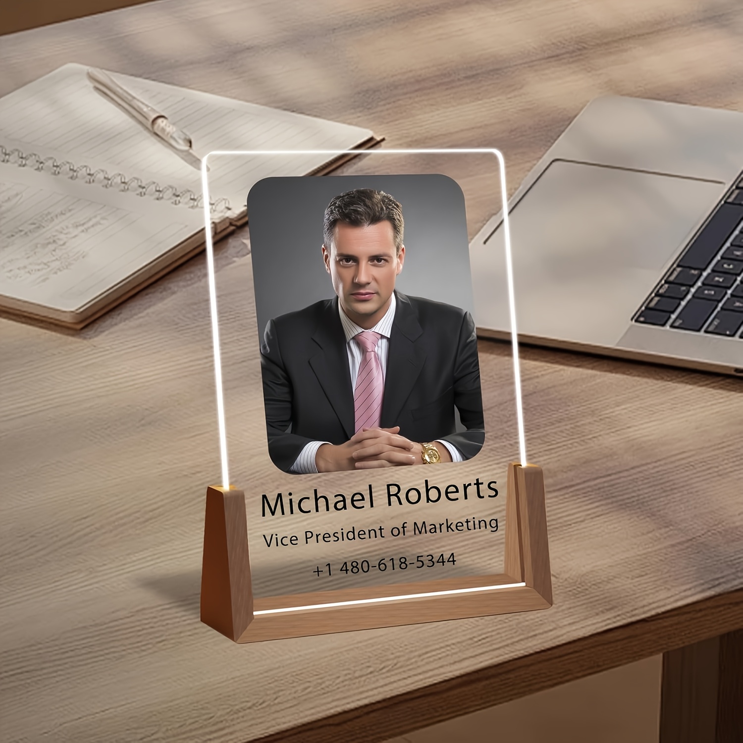 2d flat customizable acrylic desk display plaque with picture text ideal for office workers   teachers     christmas halloween easter graduation decor no power needed teacher decorations for classroom 0