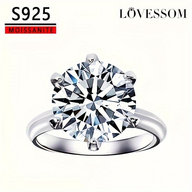 

1/2/3/5ct Moissanite Ring 925 Sterling Silver High Quality Promise Ring For Female Perfect Christmas/ Birthday/ Anniversary Gift For Your Lady With Gift Box