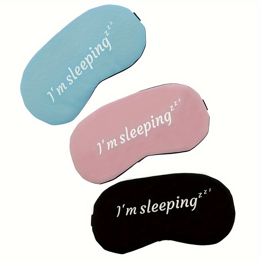 

1pc Sleep Eye Mask For Men & Women, "i'm Sleeping" Letter Print, Light-blocking Polyester-cotton Blend, Perfect For Office Napping