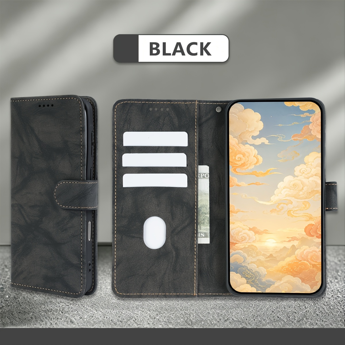 TEMU Phone Case - [for Redmi Wallet Case] For Redmi Note 15 4g/5g Cover, Flip Phone Case With Shockproof Full Protection, Classic Business Wallet