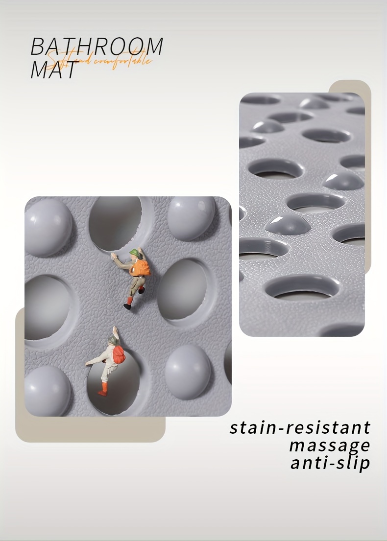 1pc of   brand bathroom specific anti slip mat shower mat with strong suction cup circular hole design with massage ring convenient   and quick watering suitable for shower rooms hotel bathrooms bathrooms bathtubs Product details 1