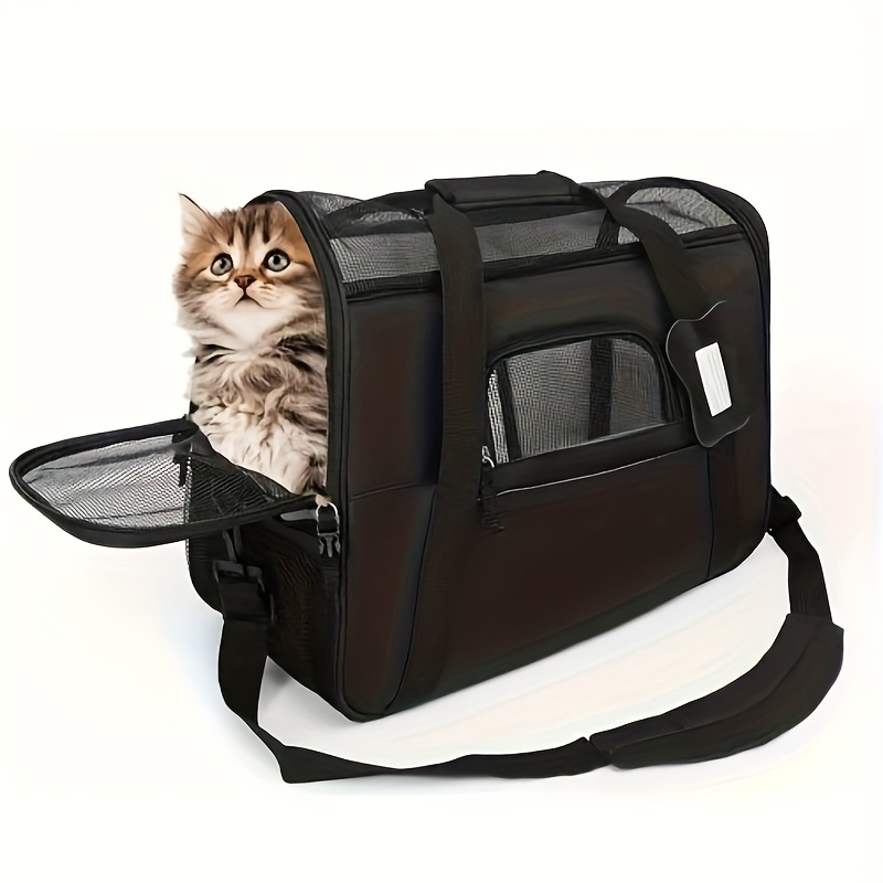 Cat Carrier, Airline Approved, Collapsible Soft-Sided TSA Travel Carrier for Medium Cats Under 15lb