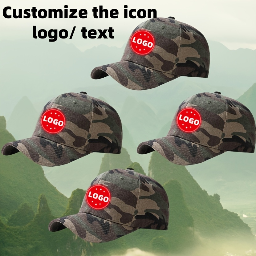 4pcs Custom Camo Baseball Caps with Personalized Logo