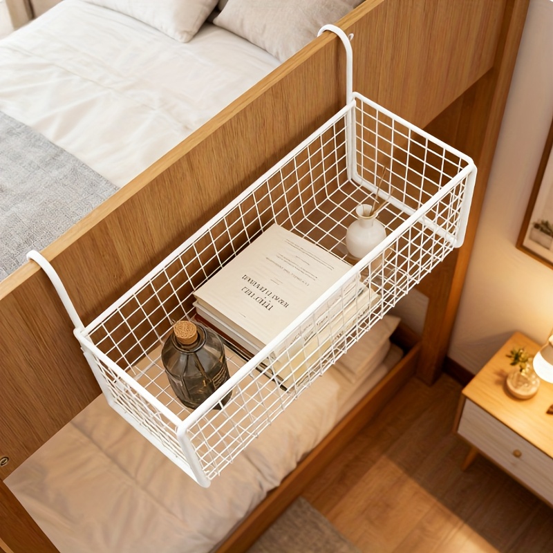 1pc bedside organizer space saving open grid design sturdy   construction for dorm bedroom office ideal for small spaces clutter   bedroom bedside wall organizers and storage dorm room essentials  