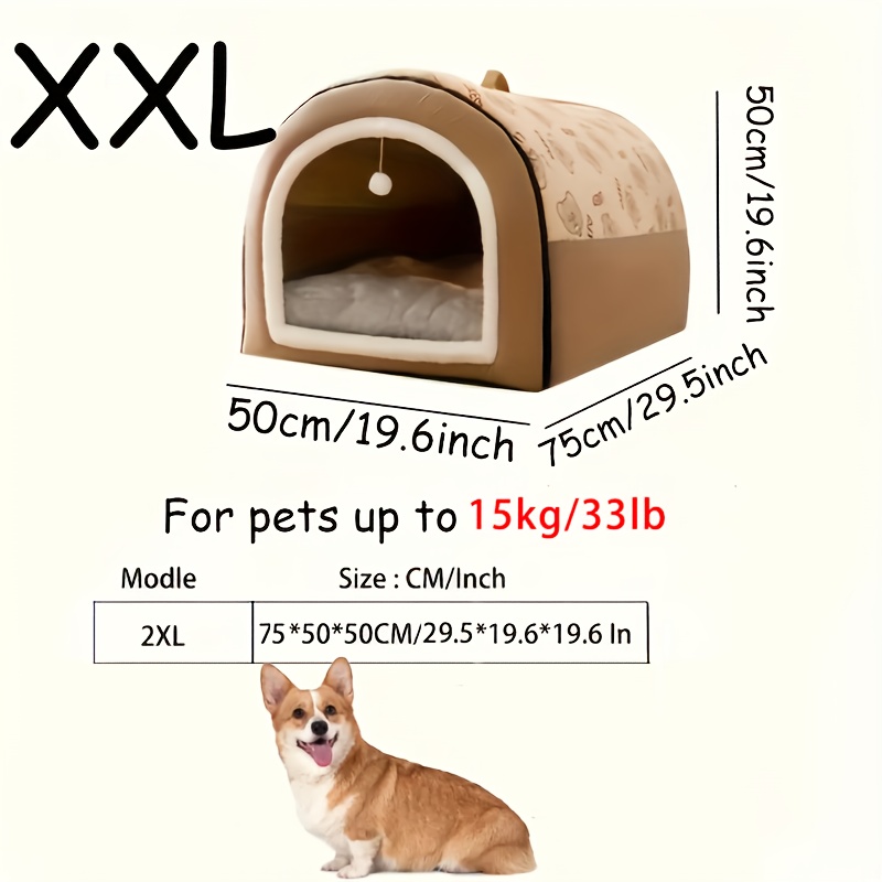 E-shop Hundehaus Katzenhöhle | 2-in-1 Abnehmbares Katzenbett mit kugelförmigem Anhänger | Fleece Katzenbett, Katzenkorb für Innen, Katzenunterstand,