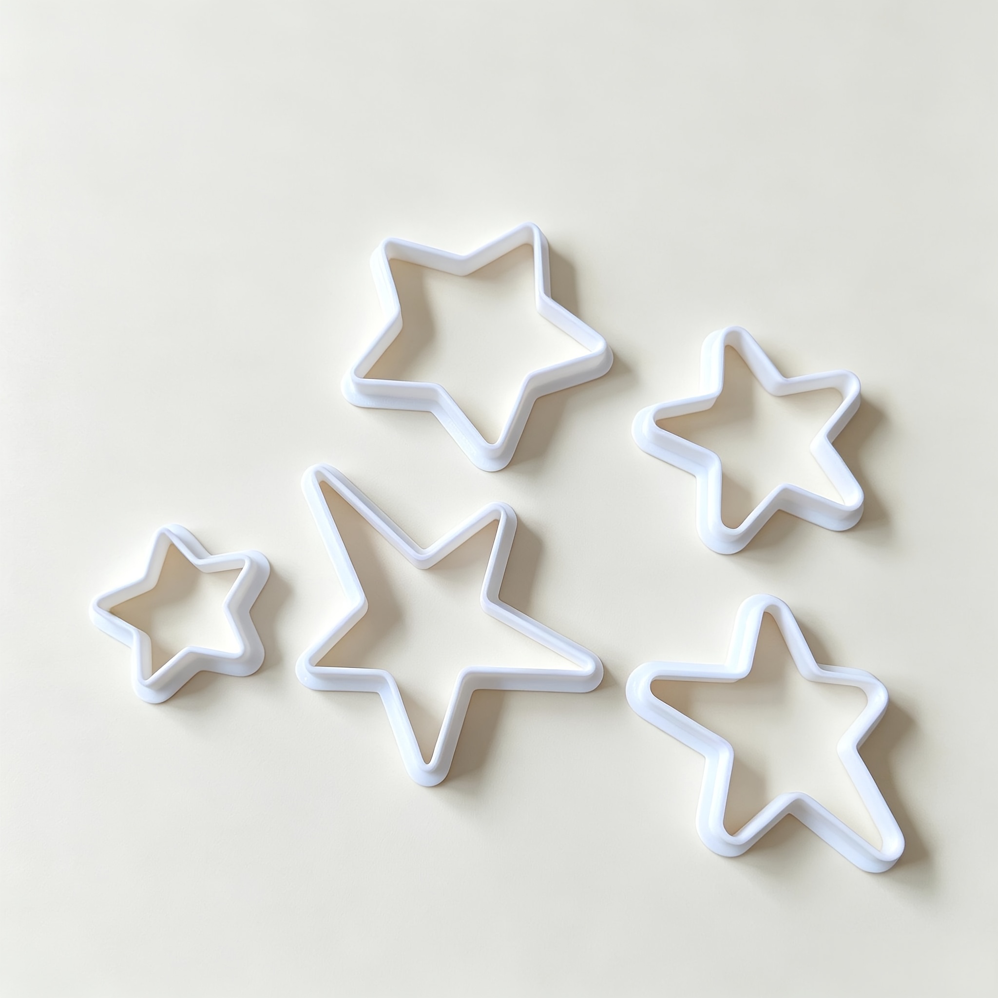 TEMU 5pcs Set Of Large And Small Five-pointed Star-shaped Polymer Clay Cutting Molds, Geometric Star-shaped Polymer Clay Diy Earring Pendant Molding