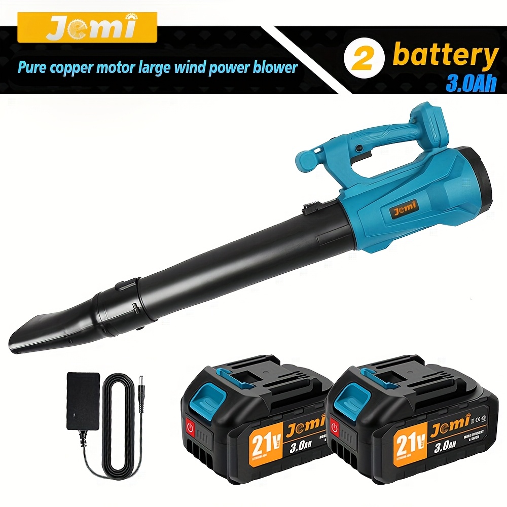 Jemi Tool Cordless Brushless Motor Electric Blower With 6 Adjustable Wind , Suitable For Blowing Snow, Cleaning Leaves, And Dust.