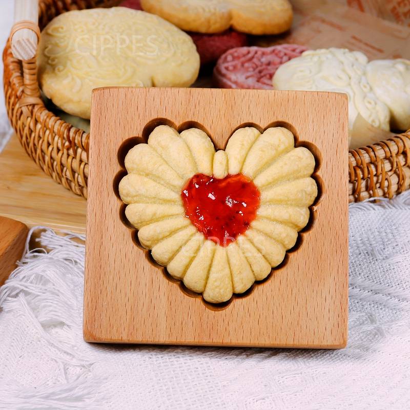 Carved Wooden Cookie Molds Set - Custom Cookie Stamps With Animals, Hearts, Pumpkins & Christmas Designs For Baking