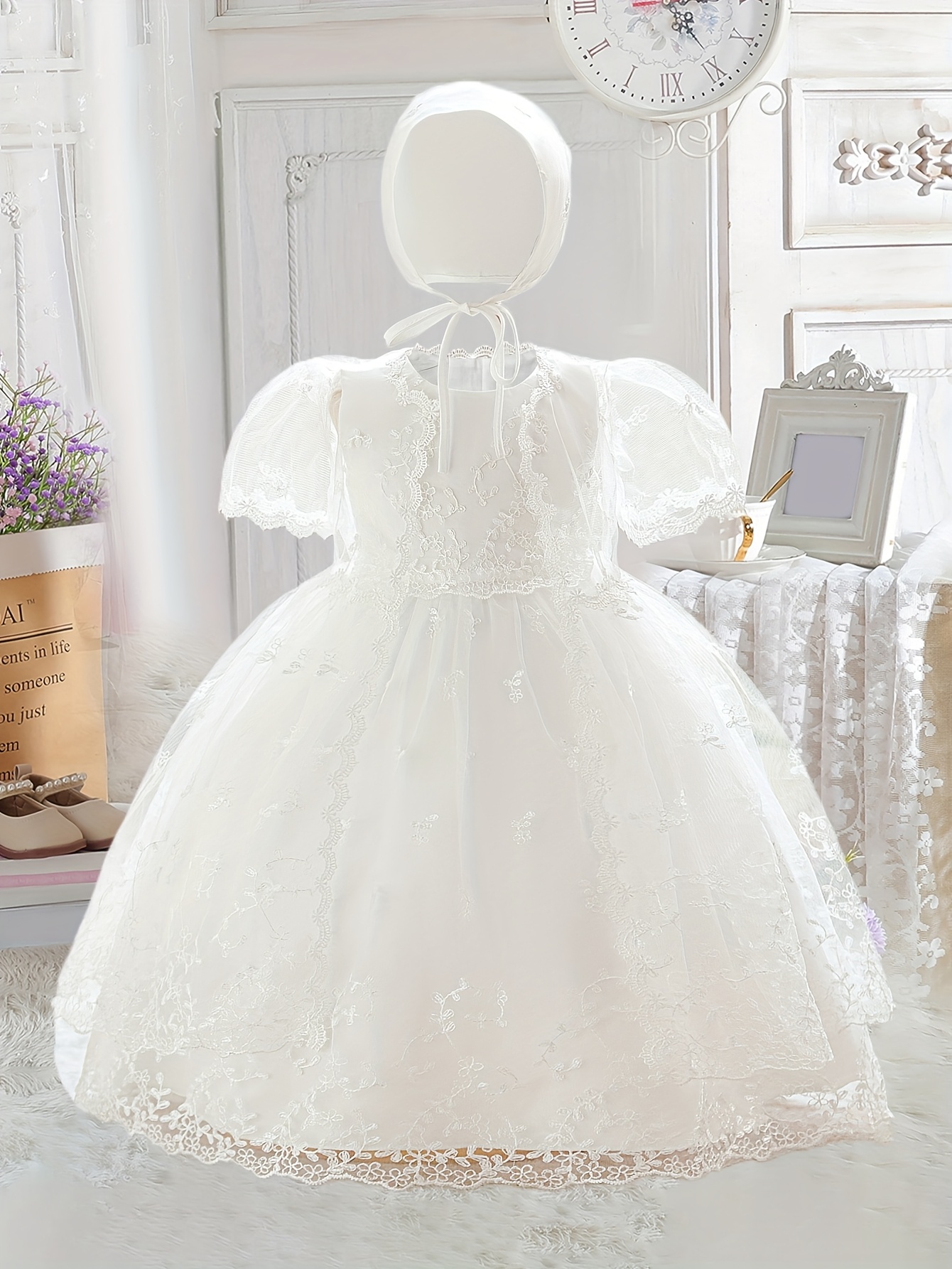 baby white dress sold on Temu United States