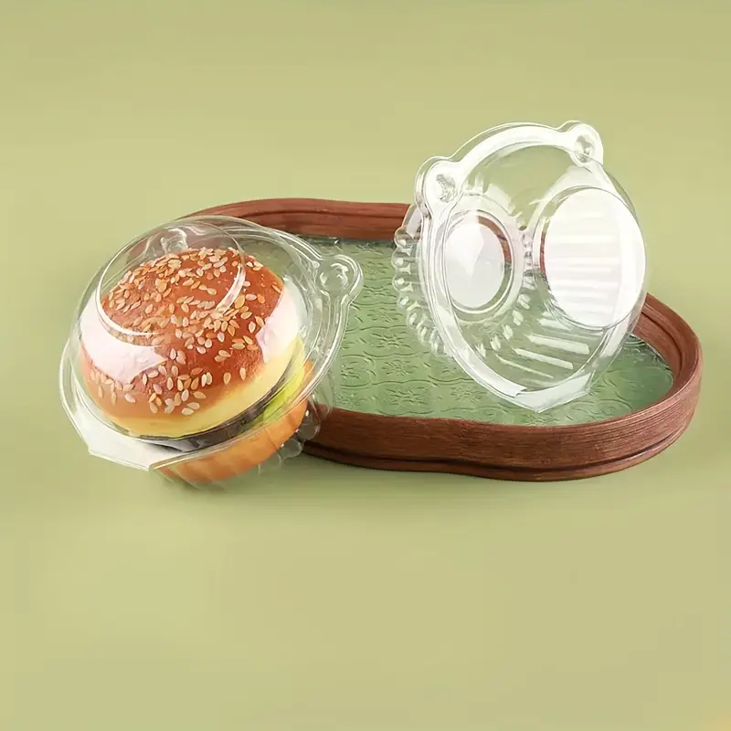 пластиковые контейнеры для капкейков с крышкой, одноразовые круглые прозрачные держатели для капкейков, десерты из выпечки, маффины, в упаковках по 30 штук, детали 4