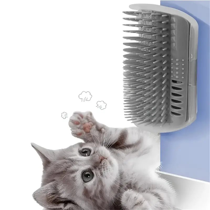 1 self groomer brush wall mounted washable removable plastic massage comb corner scratcher with ideal for short long hair cats details 0