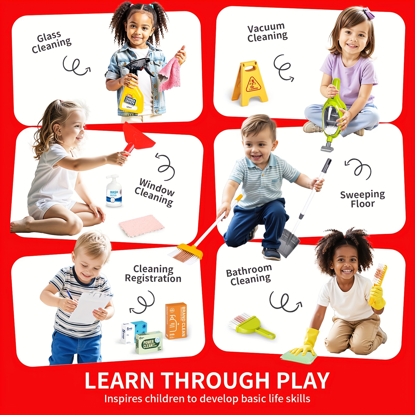 Mini-schoonmaakkar voor kinderen