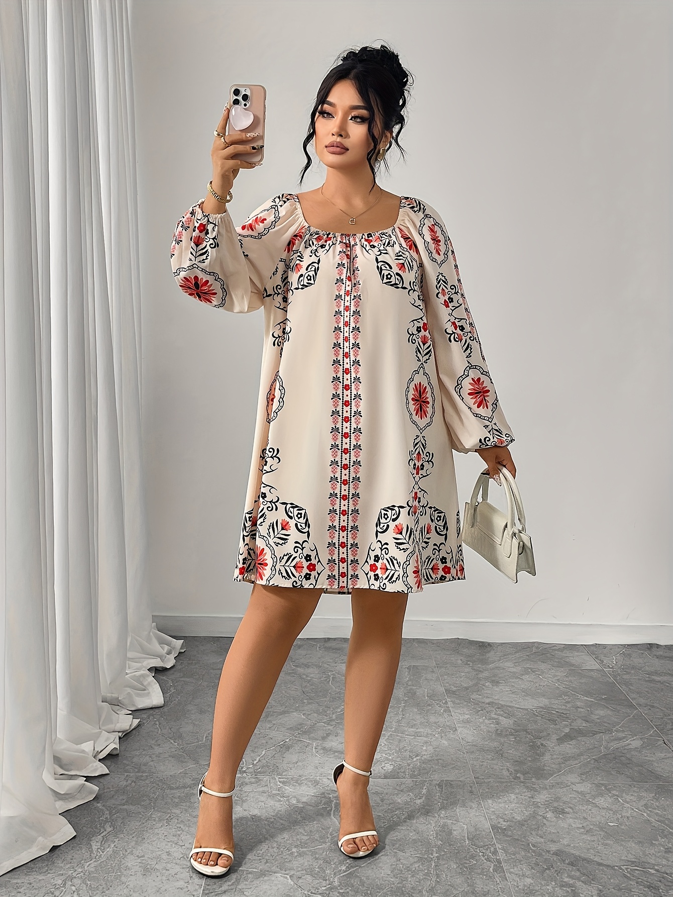 plus size off the shoulder mexican dress 851 - Plus Size Embroidered Off Shoulder Mexican Hawaii Floral Summer Sun  Dress