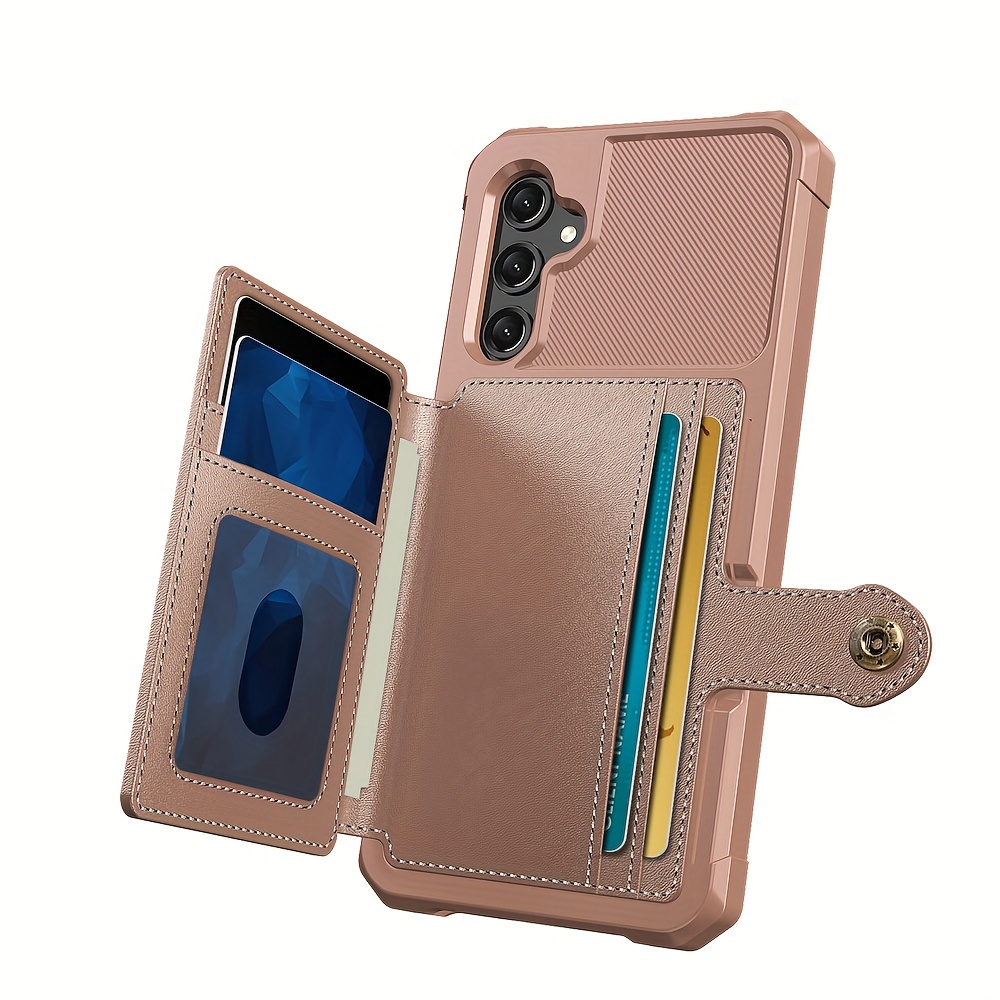 ZM03 Card Holder Faux Leather Case for 5G 5G Mobile Phone, with Card Slot, Compatible with Magnetic Car Mount, Heavy Duty Shockproof Durable Soft TPU Back Faux Leather Flip Wallet Cover - Image 44