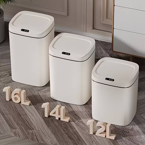 induction smart trash can with sealed lid odor proof technology touch control switch durable easy clean waste bin for bathroom office home