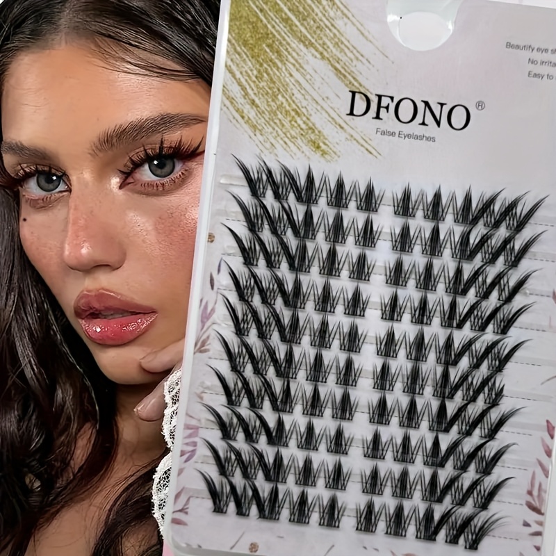 Natural Thick Single Strand False Eyelash Extensions - 10-row 100-cluster Pack (, Fox Style/look) For Diy Self-application - Volume Lashes For Home Use, Beginner-friendly Natural Lashes