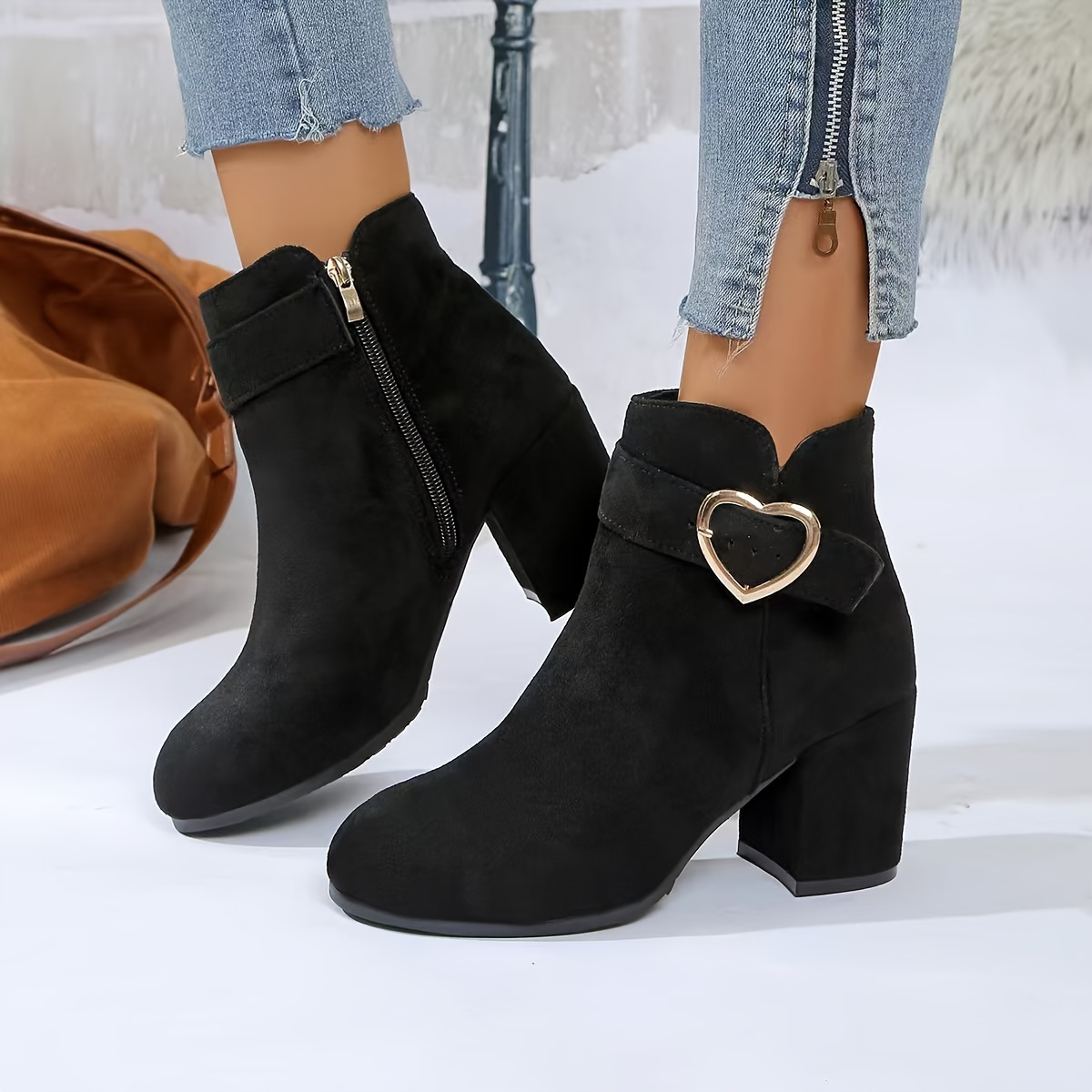 Block Heel Western Style Ankle Boots Uk Women'S Casual Western