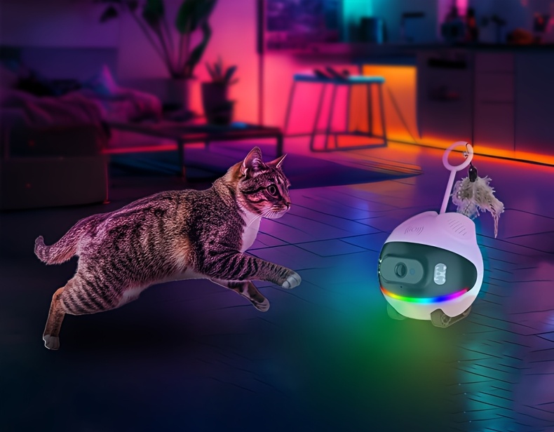 Cámara para mascotas STJIATU con monitoreo remoto, WiFi para ancianos y niños, robot inteligente de voz compatible 4G, Vigilancia Inteligente para el Hogar,Monitor de Seguridad Infantil,Robot Ligero,Diseño Compacto,Material Resistente,Construcción Confiable,Cámara Wifi,Dispositivo de Monitoreo Inteligente,Cuidadores de Ancianos,Dueños de Mascotas