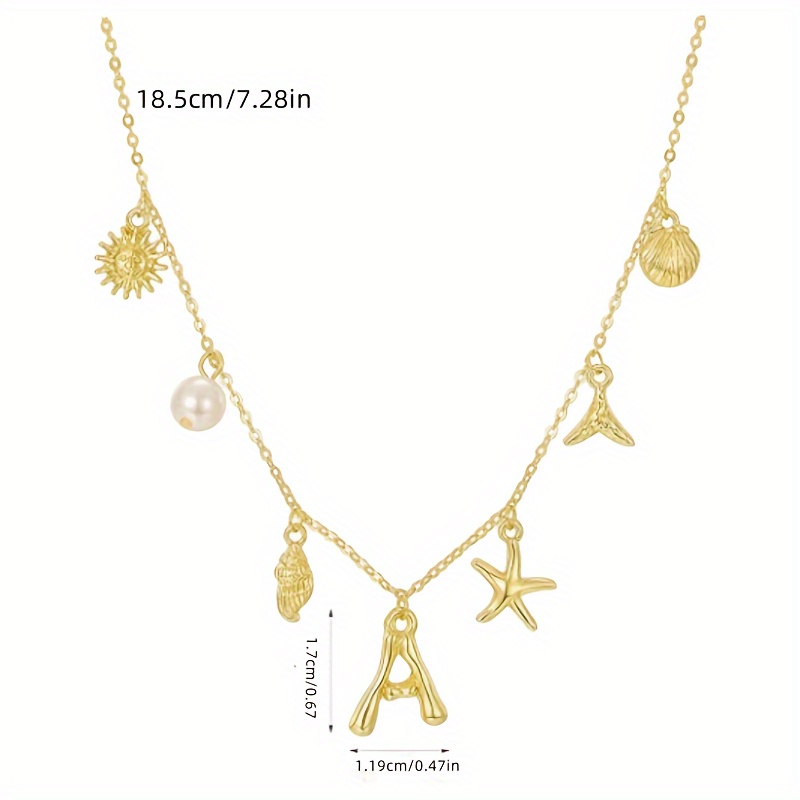 Boho chic 26 Letter Pendant Necklace Golden Accents Temu