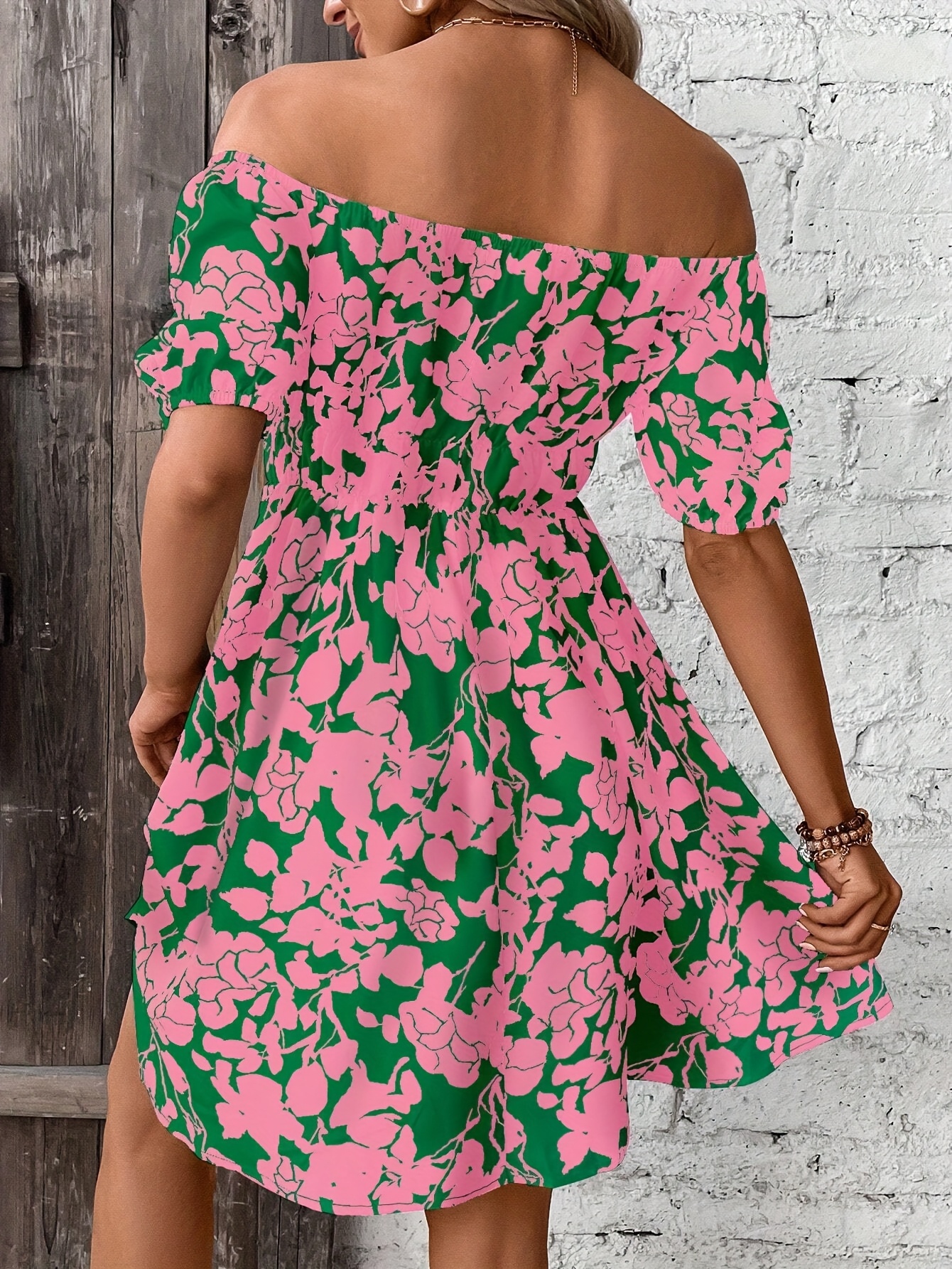 womens floral beach dress shoulder party vacation gown non - Temu Mauritius