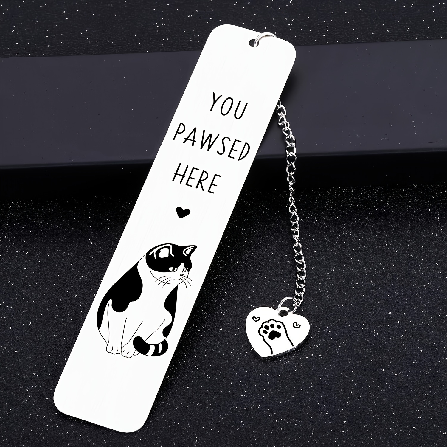 TEMU 1pc Cat Theme Stainless Steel Bookmark - Perfect Gift For National Or Women's For Cat Lovers, Readers , Christmas Gift For Your Female , Gift For Cat Loving