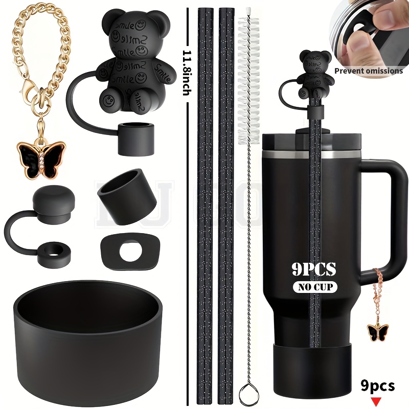 9 piezas de accesorios para vaso de 40 oz, 3 tapones antiderrame, 1   para   de 10 mm, 1 soporte, 1 cadena de amuletos, 2   y 1 cepillo para exteriores, esenciales de viaje, hidratación  , vasos elegantes, juego de vasos de moda, construcción  , materiales   calidad, juego de  s para  , paquete de vasos, compradores de regalos, viajeros, accesorio para vaso, tapón para  , accesorio para  , adorno para  , accesorio para vaso   Detalles del producto 0