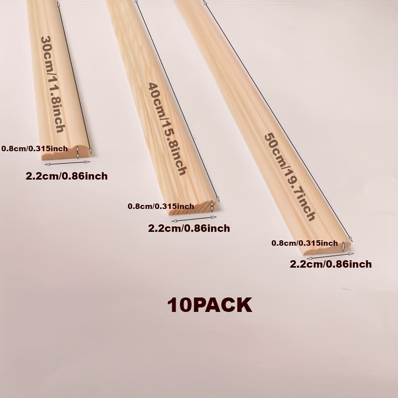 10pcs Wall Molding Trim, Split Wood Slats Mouldings Unfinished Fluted Wooden Trim Molding Decorative For Door, Wall, Table, Cabinet, Mirror Craft Christmas Decors