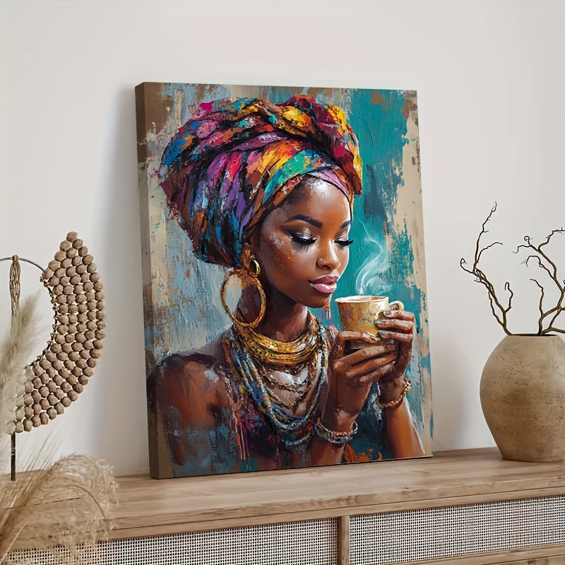 2d flat 2d1pcs vibrant african woman canvas art print - Temu South