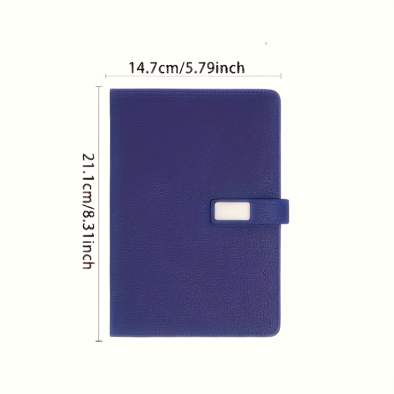 Customizable A5 Notebook Set with Blue Leather Cover, 200 Pages, Magnetic Closure - Ideal for Business, Graduation, and Teacher Gifts - Includes Pen and Ruler, Office Supplies | Customizable Notebook | Durable Writing Instrument, Notebook for