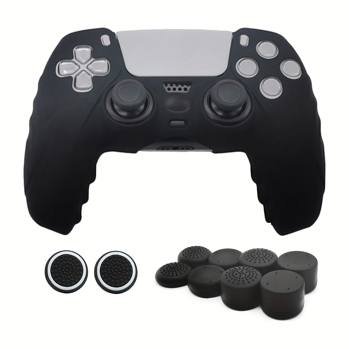 TEMU Para mandos de PS5, 1 negra antideslizante juegos de protectores de joystick. de material y , mejora de juego al prevenir deslizamientos y .