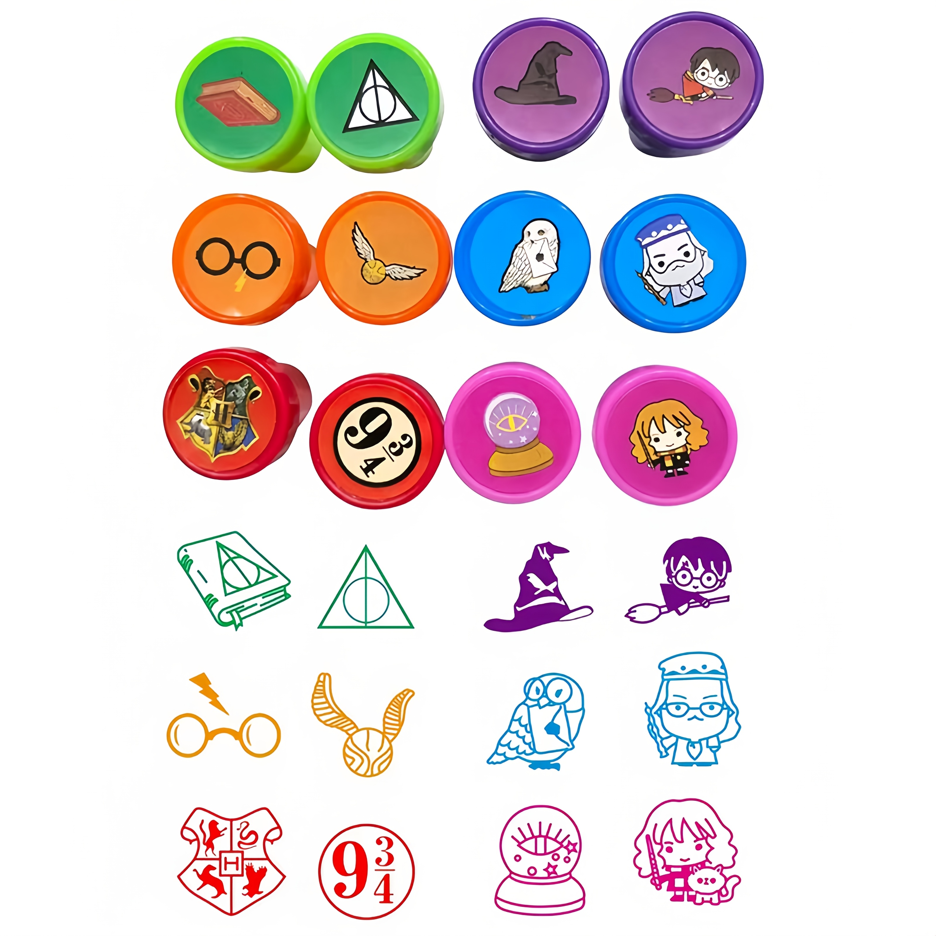 Image of Wb 12pcs Warner . Harry Potter Themed Stamp Set, Movie Character Decorations, Christmas Gift, Must-have For Harry Potter Fans