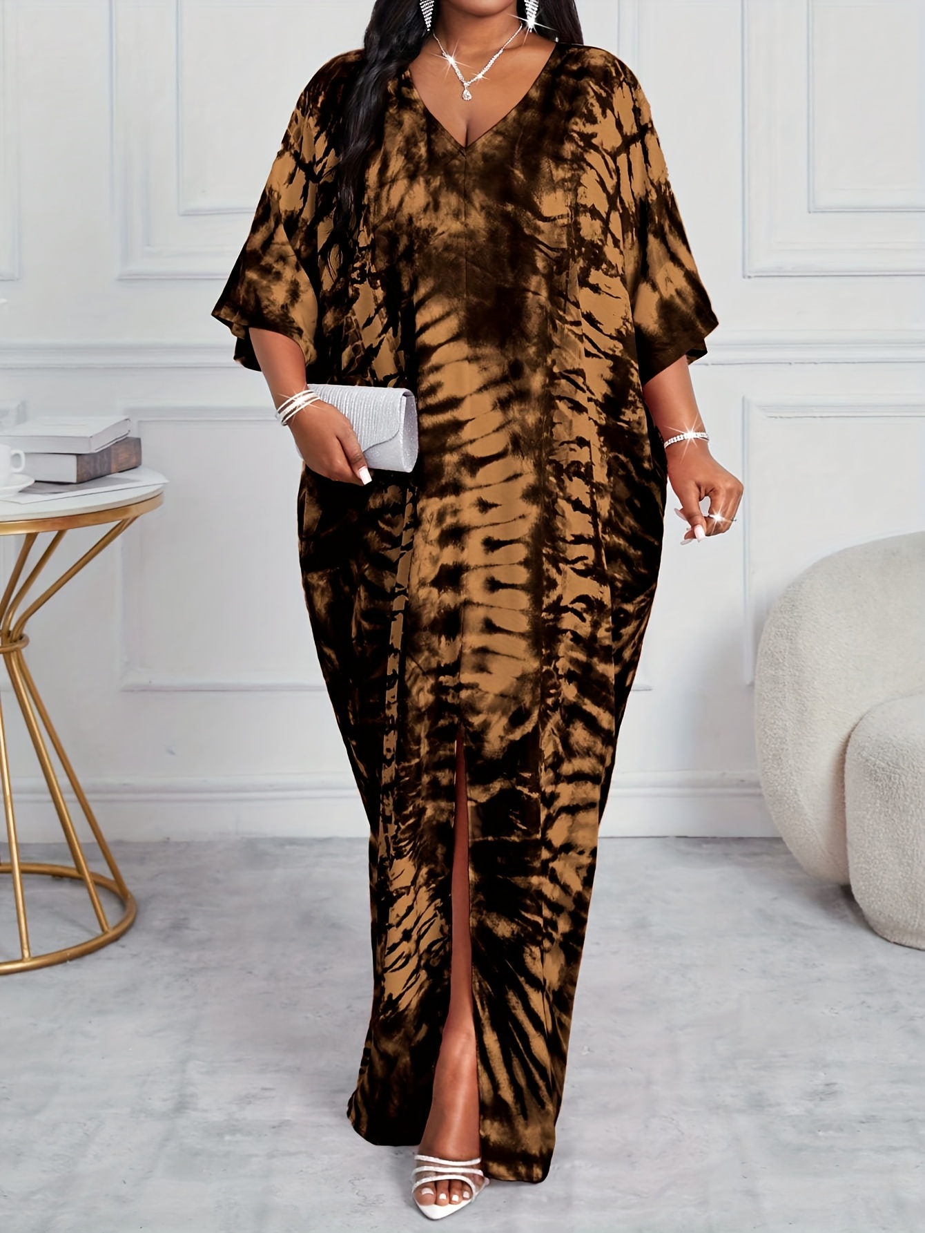 flowy plus size maxi dress Fuchsia Quarter Sleeve Flowy Plus Size Maxi Dress – Divinehoneybeauty