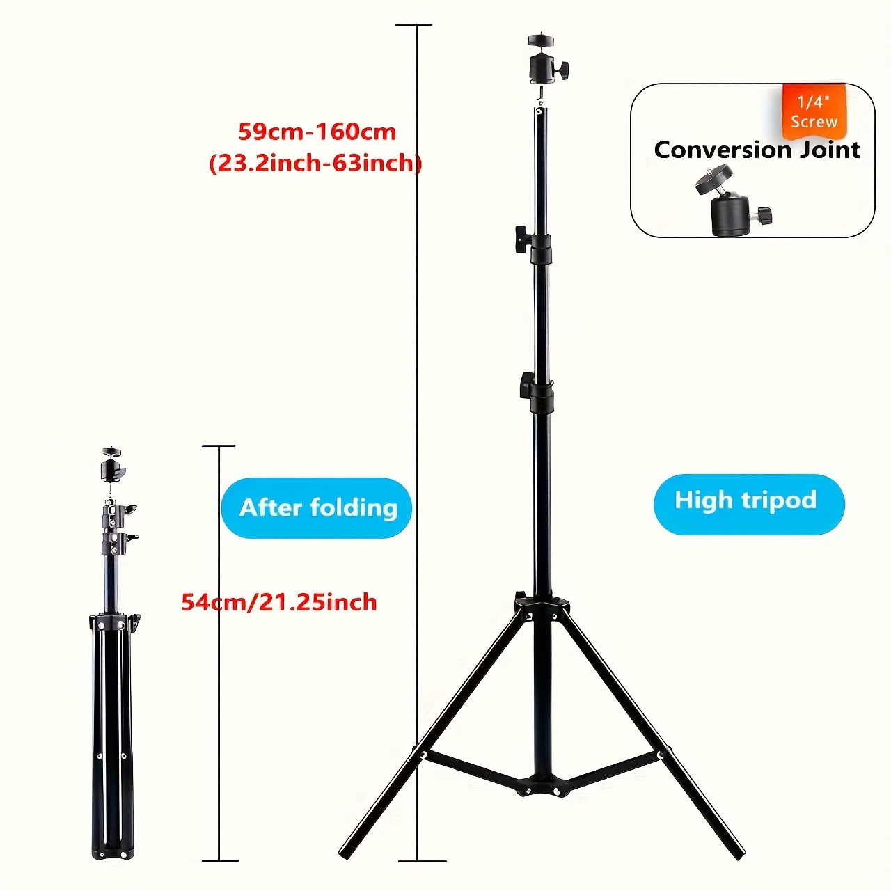 Adjustable Projector Stand For / - Height Adjustable From 110/160/210 Cm, Tripod With Sturdy Plastic Connectors, Suitable For Mounting Cameras And Projectors On