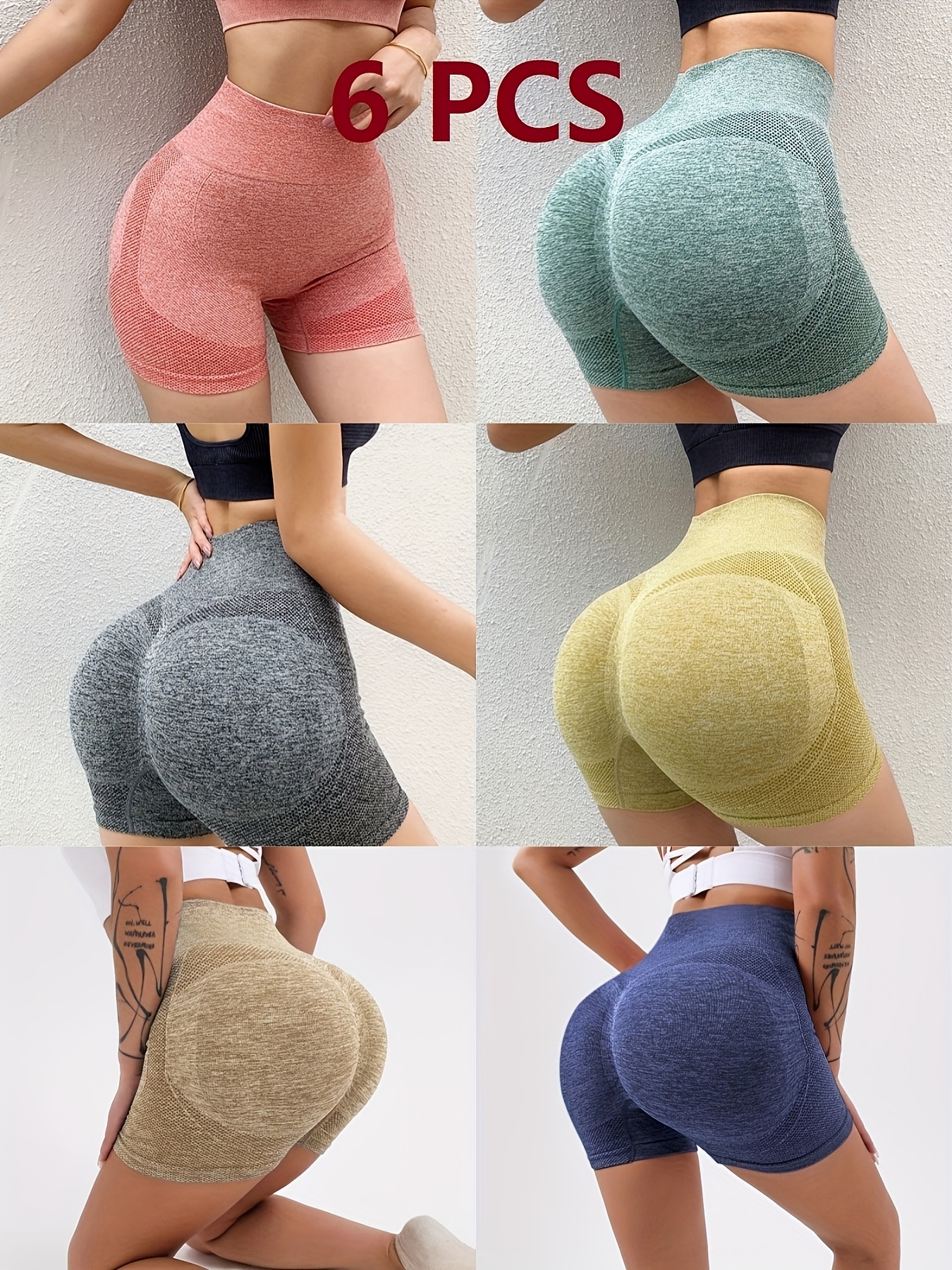 6er Set Sport Shorts Damen